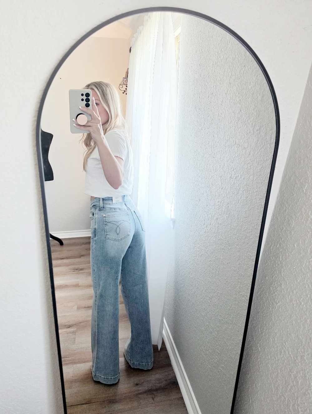 Judy Blue MR Light Wash Retro Wide Leg Jeans Button Fold Over Waist Various NEW - Picture 12 of 16